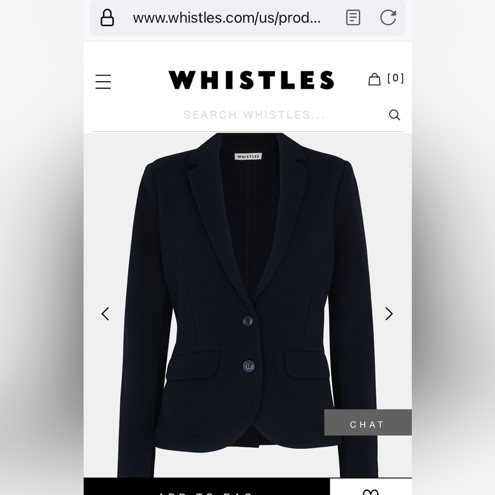 Navy Whistles sweater blazer sz 6 elevated workwear - Picture 13 of 16